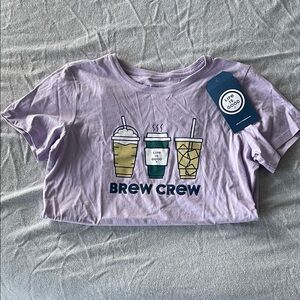 Life Is Good Brew Crew Lavender Tee